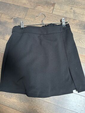 Classic Black Mini Skort with Side Slit